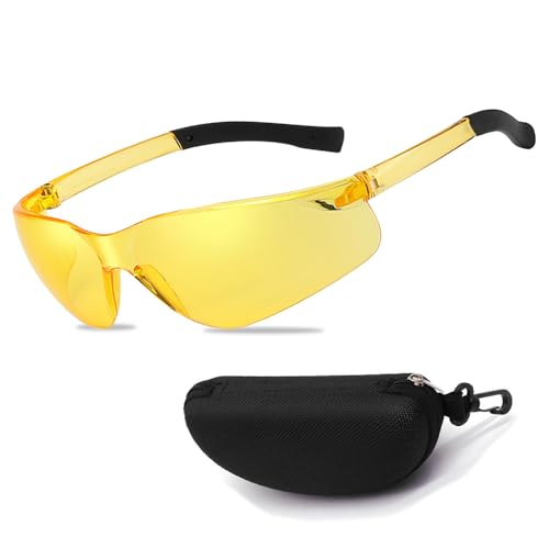 DAJOOEE Mode Blaulichtfilter Brille Herren Damen Gaming Brille Anti Grelles licht Blue Light Glasses für Fahren, Bildschirme, Spiele, Fernseher (Gelb, Gelb) von DAJOOEE
