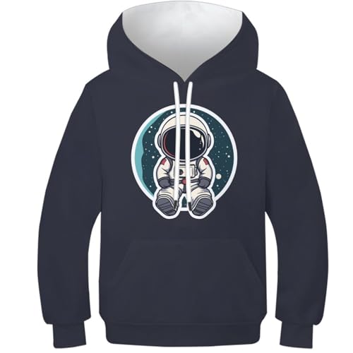 Astronaut Kinder-Hoodie Sportanzug Für Kinder Mit 3D-Cartoon-Print Raumfahrt Langarm Pullover Hoodies 7-9Y von DAKINCHERRY
