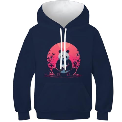 DAKINCHERRY Riesenpanda UnisexKinder Hoodie Kapuzenpullover Neuheit Niedliches Tier Freizeitpullover Für Kinder 13-15Y von DAKINCHERRY