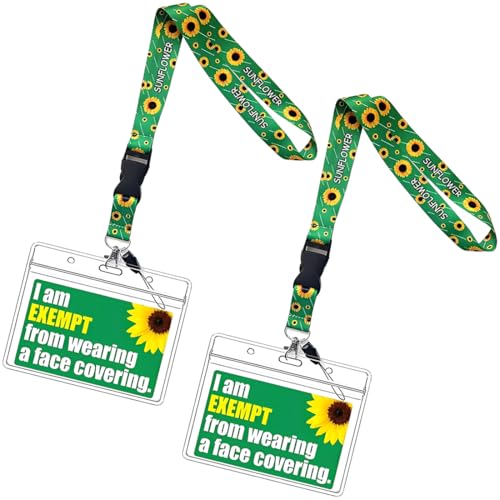 2 Stück Sunflower Lanyard Ausweishülle, verdecktes Handicap Erkennungsband, Schlüsselband mit Kartenhalter, ID Badge Holder für Reisen, Flughafen, Supermarkt, Krankenhaus 2 Stück Sunflower Lanyard Ausweishülle, verdecktes Handicap Erkennungsband, Schlüsselband mit Kartenhalter, ID Badge Holder für Reisen, Flughafen, Supermarkt, Krankenhaus von DAKLOP