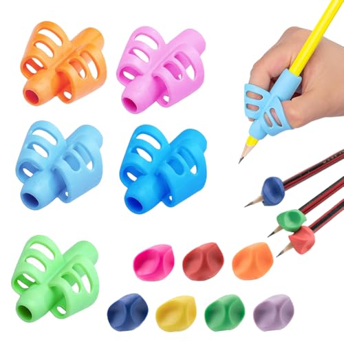 DAKLOP 12 Pcs Schreibhilfe für Stift Kinder, Bleistift Griffe, Silikon Ergonomische Schreiblernhilfe Grip, Stifthalter Schreibhilfe, Schreiben Haltungskorrektur Werkzeug für Kinder Erwachsener von DAKLOP