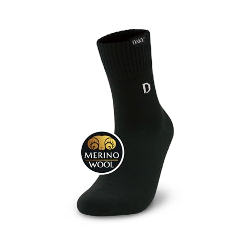 DAKY Wasserdichte Socken – Phantom Plus Merino Schwarz Mid Wade Socken | High Performance Outdoor Socken für alle Sportarten von DAKY