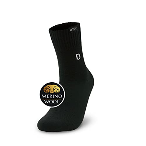 DAKY Wasserdichte Socken - Phantom Plus Merino schwarze Mittelwadensocken | Hochleistungs-Outdoor-Socken für alle Sportarten, Schwarz , S von DAKY