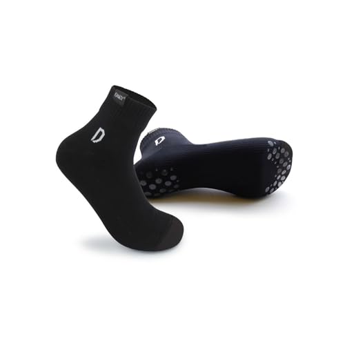DAKY Wasserdichte Socken – Tawafeez Plus schwarze Überknöchelsocken | Hochleistungs-Outdoor-Socken | rutschfeste Socken für Sport & Masah | Wudu-konform Gr. L, Schwarz von DAKY