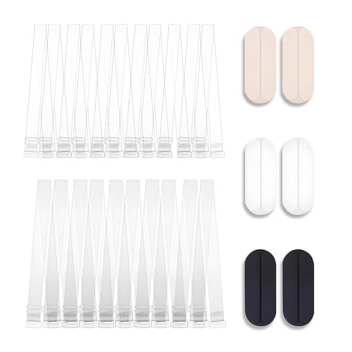 10 Paar Klare BH Träger Set und 3 Paar Silikon-BH-Trägerpolster Set, Transparenten/Matte BH träger Transparent, Verstellbare Rutschfeste Ersatz Durchsichtige BH-Träge für Frauen Damen von DALAETUS