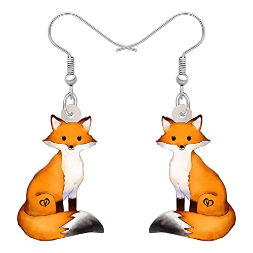 DALANE Acryl Anime Fuchs Ohrringe Tiere Baumelnder Tropfen Mode Schmuck für Frauen Mädchen Kinder Charms Geschenke (Orange) von DALANE
