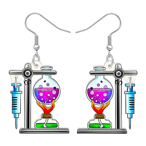 DALANE Acryl Neuheit Schule Chemie Thema Lehrer Ohrringe Baumelnder Tropfen Astronomie Lehrer Anerkennung Geschenke für Frauen Mädchen Kinder Zurück zu Schule Schmuck (Mehrfach A) von DALANE