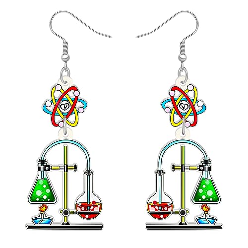 DALANE Acryl Neuheit Schule Chemie Thema Lehrer Ohrringe Baumelnder Tropfen Astronomie Lehrer Anerkennung Geschenke für Frauen Mädchen Kinder Zurück zu Schule Schmuck (Mehrfach B) von DALANE