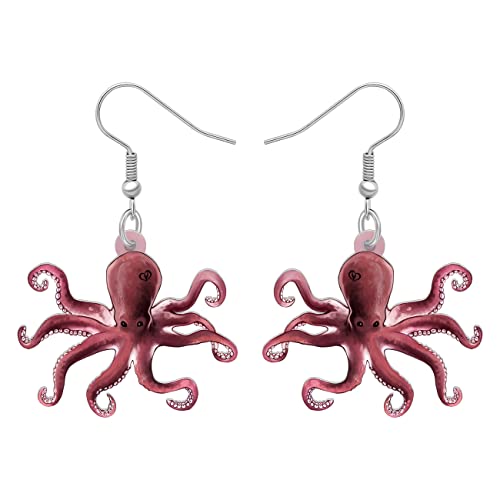 DALANE Acryl Oktopus Ohrringe Tintenfisch Baumeln Krake Hängend Mode Ozean Tier Schmuck Geschenke für Damen Mädchen Zubehör (Beige) von DALANE