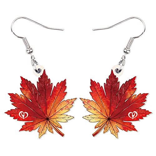 DALANE Acryl niedlich Herbst Ahornblatt Ohrringe Baumelnder Tropfen Herbst Pflanze Blätter Schmuck für Frauen Mädchen Kinder Charms Geschenke (Orange B) von DALANE