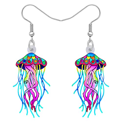DALANE Acryl niedlich Quallen Ohrringe Hängend Baumeln Ozean Tier Quallen Schmuck Geschenke für Damen Mädchen Dekor (Lila) von DALANE