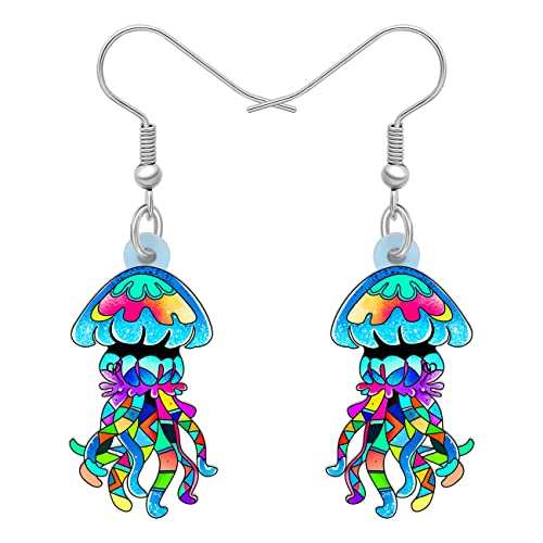 DALANE Acryl niedlich Quallen Ohrringe Hängend Baumeln Ozean Tier Quallen Schmuck Geschenke für Damen Mädchen Dekor (Mehrfabig) von DALANE