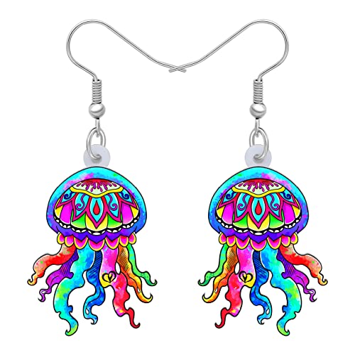 DALANE Acryl niedlich Quallen Ohrringe Hängend Baumeln Ozean Tier Quallen Schmuck Geschenke für Damen Mädchen Dekor (Multi) von DALANE