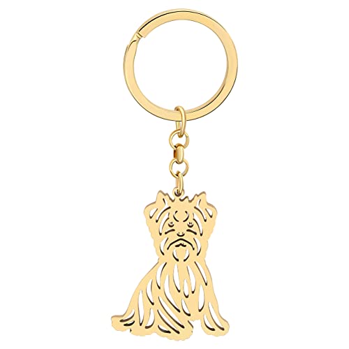 DALANE Edelstahl Süß Schlüsselanhänger Yorkshire Hund Welpe Auto Tasche Schlüsselanbund Hund Schmuck Geschenke für Damen Mädchen DALANE Edelstahl Süß Schlüsselanhänger Yorkshire Hund Welpe Auto Tasche Schlüsselanbund Hund Schmuck Geschenke für Damen Mädchen von DALANE