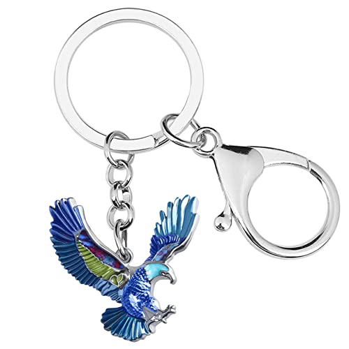 DALANE Emaille Legierung Adler Schlüsselanhänger Falke Auto Tasche Schlüsselring Vögel Charms Schmuck Geschenke für Damen Mädchen Kinder (Blau) von DALANE