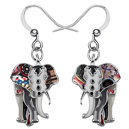 DALANE Emaille Legierung Afrikan Elefant Ohrringe Hängend Neuheit Tiere Schmuck Elefant Geschenke für Damen Mädchen Zubehör (Schwarz) von DALANE
