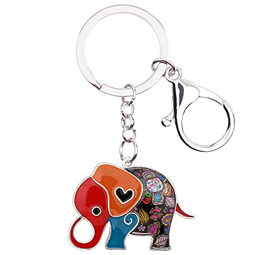 DALANE Emaille-Legierung Elefant Schlüsselanhänger Auto Tasche Schlüsselanhänger Tiere Schmuck für Frauen Mädchen Geschenke (Mehrfabig) von DALANE