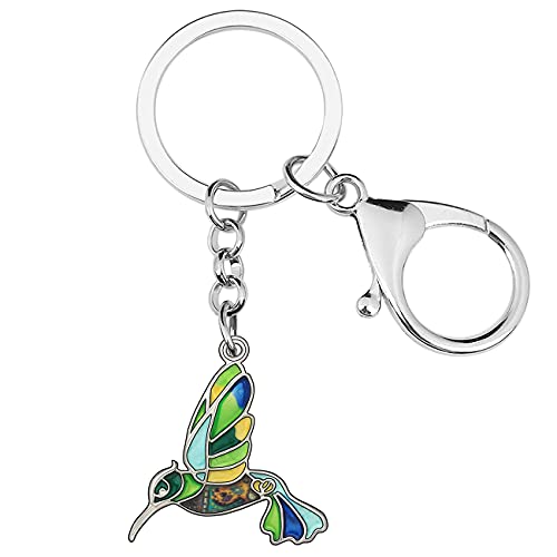 DALANE Emaille Legierung Schlüsselanhänger Kolibri Vögel Tasche Auto Schlüsselanbund Schmuck Geschenke für Damen Mädchen Deko (Grün) von DALANE