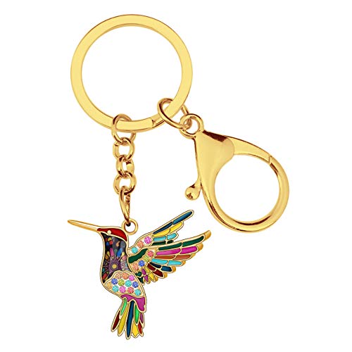 DALANE Emaille Legierung Strass Kolibri Schlüsselanhänger Vögel Schlüsselanbund Schmuck für Frauen Mädchen Charms Geschenke (Multi) von DALANE