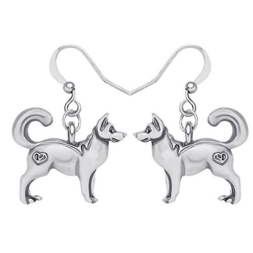 DALANE Legierung Antik Niedliche Siberian Husky Hund Ohrringe Dangle Haustiere Schmuck Geschenke für Damen Mädchen (Antik vergoldet A) von DALANE