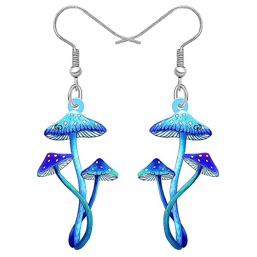 DALANE Niedlich Acryl Anime Pilz Ohrringe Baumelnder Tropfen Pflanzen Schmuck für Frauen Mädchen Kinder Charms Geschenke (Marine) von DALANE