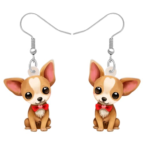 DALANE Valentinstag Geschenke für Frauen Mädchen süße kreative Acryl Hund Hunden Haustiere baumeln Ohrringe hypoallergenen Schmuck für Hundeliebhaber Dekorationen (Chihuahua) von DALANE