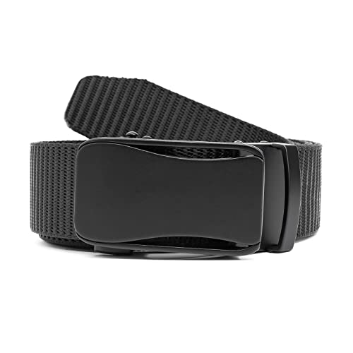 DALAYEA Herren-Gürtel mit Ratsche, Golfgürtel, Nylon, automatische Schnalle, Gürtel für Wandern, Militärarbeit, Schnellverschluss, Schwarz-95, XS (Waist 29"-33")/(39" Length) von DALAYEA
