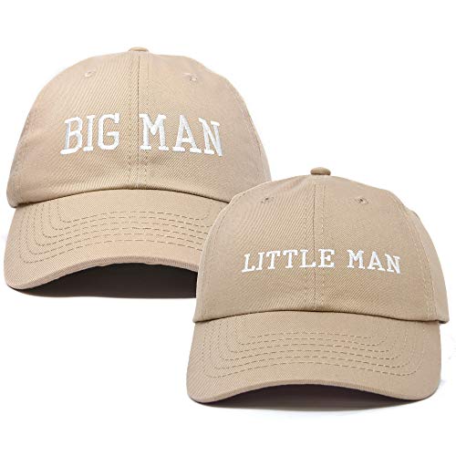 Daliix Big Man Little Man Hat Vatersohn passende Mütze Fun Geschenke - Braun - Einstellbar von DALIX