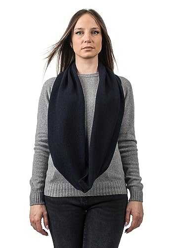 Dalle Piane Cashmere - Geschlossener Schal aus 100% regeneriertem Kaschmir - Made in Italy - für Frau, Farbe: Blau, Einheitsgröße von Dalle Piane Cashmere
