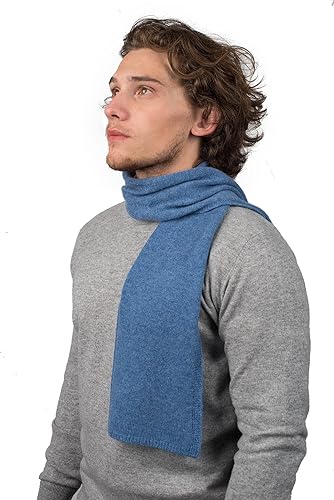 Dalle Piane Cashmere - Mini Schal aus 100% Kaschmir - Made in Italy - Mann/Frau, Farbe: Hellblau, Einheitsgröße von Dalle Piane Cashmere