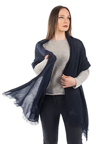 Dalle Piane Cashmere - Pashmina aus 100% Kaschmir - Made in Italy - für Frau, Farbe: Blau, Einheitsgröße von Dalle Piane Cashmere