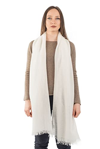 Dalle Piane Cashmere - Pashmina aus 100% Kaschmir - Made in Italy - für Frau, Farbe: Creme, Einheitsgröße von Dalle Piane Cashmere