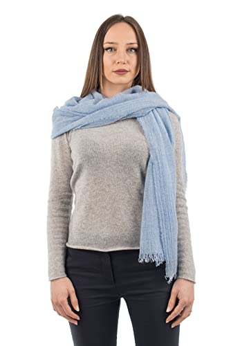 Dalle Piane Cashmere - Pashmina aus 100% Kaschmir - Made in Italy - für Frau, Farbe: Himmel, Einheitsgröße von Dalle Piane Cashmere