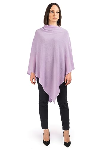 Dalle Piane Cashmere - Poncho aus 100% Kaschmir - Made in Italy - für Frau, Farbe: Flieder, Einheitsgröße von Dalle Piane Cashmere