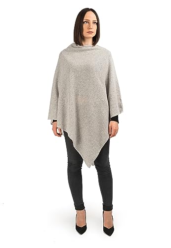 Dalle Piane Cashmere - Poncho aus 100% Kaschmir - Made in Italy - für Frau, Farbe: Grau, Einheitsgröße von Dalle Piane Cashmere