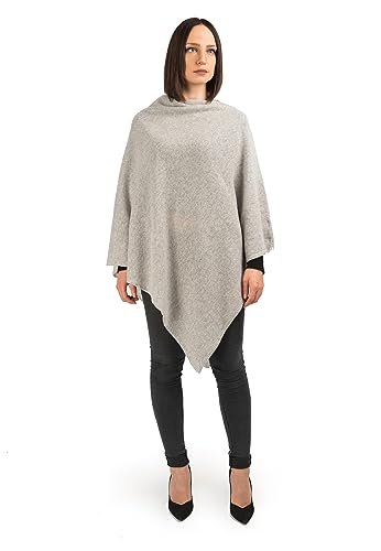 Dalle Piane Cashmere - Poncho aus 100% Kaschmir - Made in Italy - für Frau, Farbe: Grau, Einheitsgröße von Dalle Piane Cashmere