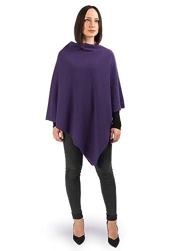 Dalle Piane Cashmere - Poncho aus 100% Kaschmir - Made in Italy - für Frau, Farbe: Violett, Einheitsgröße von Dalle Piane Cashmere