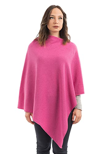 Dalle Piane Cashmere - Poncho aus Kaschmir-Gemisch - Made in Italy - Damen, Farbe: Fuxia, Einheitsgröße von Dalle Piane Cashmere