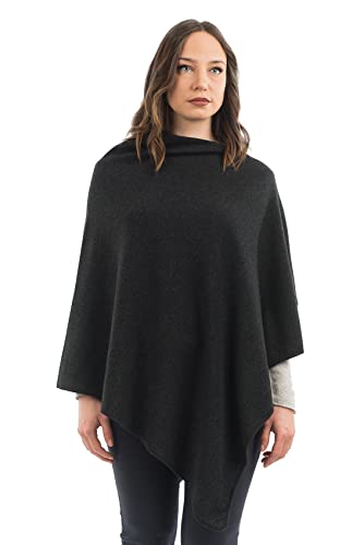 Dalle Piane Cashmere - Poncho aus Kaschmir-Gemisch - Made in Italy - Damen, Farbe: Anthrazit, Einheitsgröße von Dalle Piane Cashmere