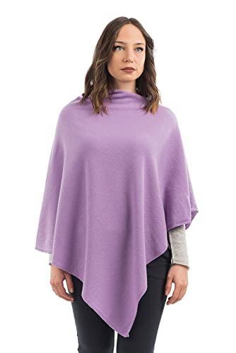 Dalle Piane Cashmere - Poncho aus Kaschmir-Gemisch - Made in Italy - Damen, Farbe: Flieder, Einheitsgröße von Dalle Piane Cashmere