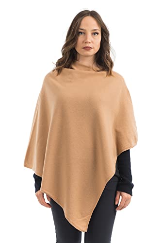 Dalle Piane Cashmere - Poncho aus Kaschmir-Gemisch - Made in Italy - Damen, Farbe: Kamel, Einheitsgröße von Dalle Piane Cashmere