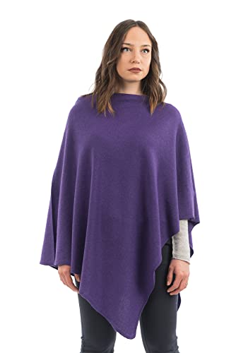 Dalle Piane Cashmere - Poncho aus Kaschmir-Gemisch - Made in Italy - Damen, Farbe: Violette, Einheitsgröße von Dalle Piane Cashmere