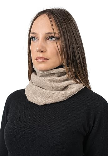 Dalle Piane Cashmere - Ringschal aus 100% regeneriertem Kaschmir - Made in Italy - Damen, Farbe: Beige, Einheitsgröße von Dalle Piane Cashmere
