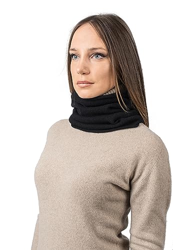 Dalle Piane Cashmere - Ringschal aus 100% regeneriertem Kaschmir - für Frau, Farbe: Schwarz, Einheitsgröße von Dalle Piane Cashmere