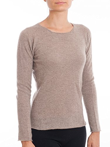 Dalle Piane Cashmere - Rundhalsausschnitt 100% Kaschmir, Made in Italy - Damen, Farbe: Nerz, Größe: L von Dalle Piane Cashmere