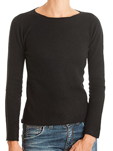 Dalle Piane Cashmere - Rundhalsausschnitt 100% Kaschmir, Made in Italy - Damen, Farbe: Schwarz, Größe: L von Dalle Piane Cashmere