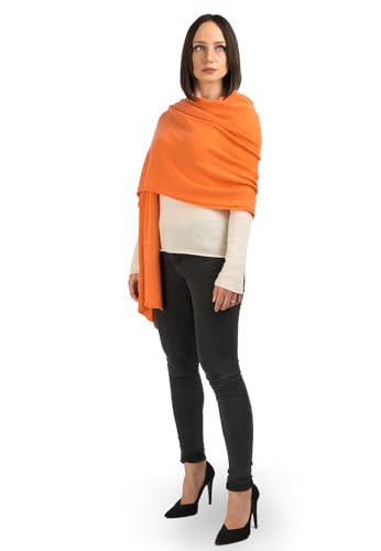 Dalle Piane Cashmere - Stola aus 100% Kaschmir - Made in Italy - für Frau, Farbe: Orange, Einheitsgröße von Dalle Piane Cashmere