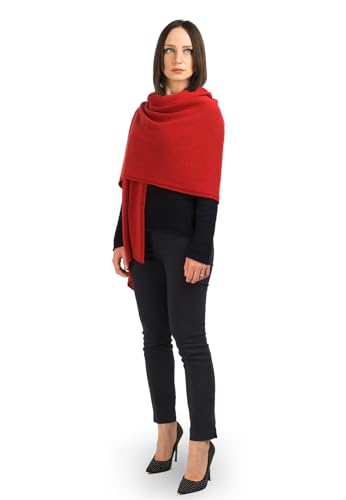 Dalle Piane Cashmere - Stola aus 100% Kaschmir - Made in Italy - für Frau, Farbe: Rot, Einheitsgröße von Dalle Piane Cashmere