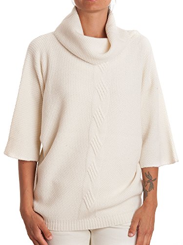 Dalle Piane Cashmere - Zopf Poncho aus Kaschmir-Gemisch - für Damen, Farbe: Weiß, Einheitsgröße von Dalle Piane Cashmere