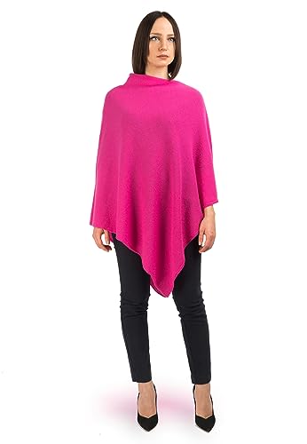 Dalle Piane Cashmere - Poncho aus 100% Kaschmir - Made in Italy - für Frau, Farbe: Fuxia, Einheitsgröße von Dalle Piane Cashmere